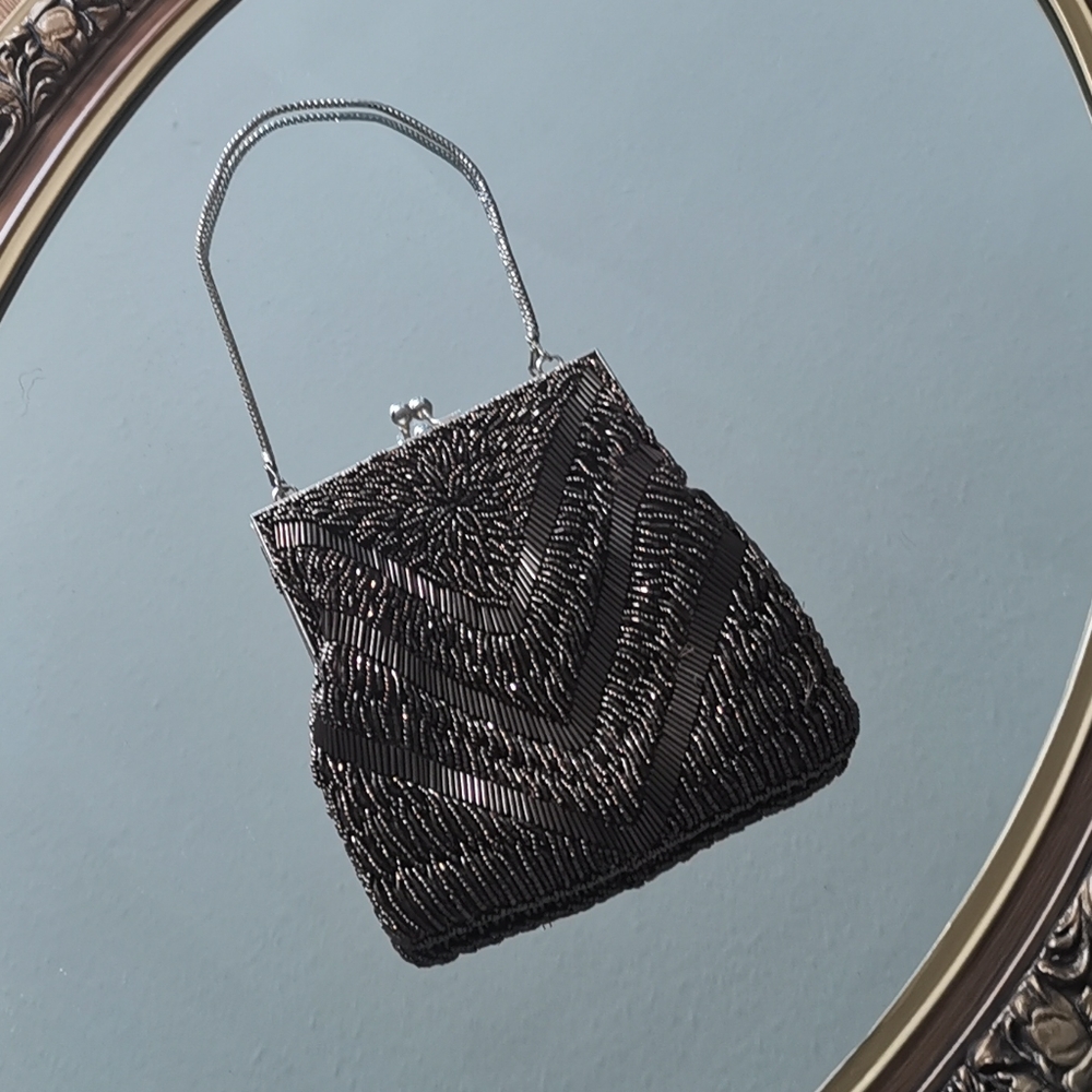 Vintage Bronze Beaded Evening Bag